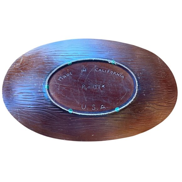 VTG California Pottery Rich Color Woodgrain Large Centerpiece R-133 18 x 10 x 3" - Picture 6 of 16